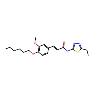 N-(5-ethyl-1,3,4-thiadiazol-2-yl)-3-[4-(hexyloxy)-3-methoxyphenyl]acrylamide structure