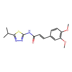 (E)-3-(3,4-Dimethoxy-phenyl)-N-(5-isopropyl-[1,3,4]thiadiazol-2-yl)-acrylamide structure