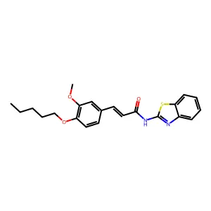 (2E)-N-(1,3-benzothiazol-2-yl)-3-[3-methoxy-4-(pentyloxy)phenyl]prop-2-enamide structure