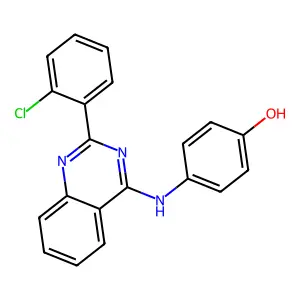 4-[[2-(2-Chlorophenyl)quinazolin-4-yl]amino]phenol structure