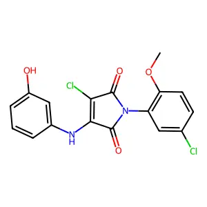 3-Chloro-1-(5-chloro-2-methoxyphenyl)-4-(3-hydroxyanilino)pyrrole-2,5-dione structure