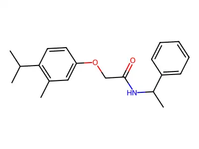 2-(4-isopropyl-3-methylphenoxy)-N-(1-phenylethyl)acetamide structure