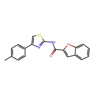 N-[4-(4-methylphenyl)-1,3-thiazol-2-yl]-1-benzofuran-2-carboxamide structure