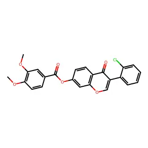 3-(2-chlorophenyl)-4-oxo-4H-chromen-7-yl 3,4-dimethoxybenzoate structure