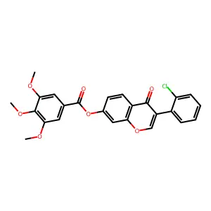 3-(2-chlorophenyl)-4-oxo-4H-chromen-7-yl 3,4,5-trimethoxybenzoate structure