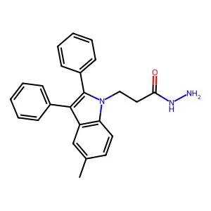 3-(5-methyl-2,3-diphenyl-1H-indol-1-yl)propanehydrazide structure