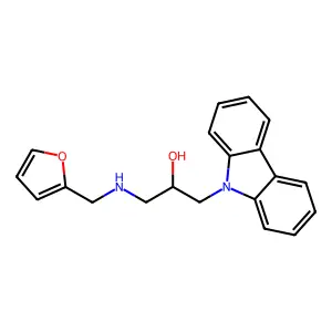 1-(9H-carbazol-9-yl)-3-(((furan-2-yl)methyl)amino)propan-2-ol structure