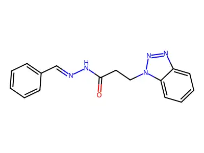 3-(benzotriazol-1-yl)-N-(benzylideneamino)propanamide structure