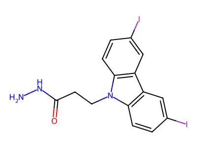 3-(3,6-diiodo-9H-carbazol-9-yl)propanehydrazide structure