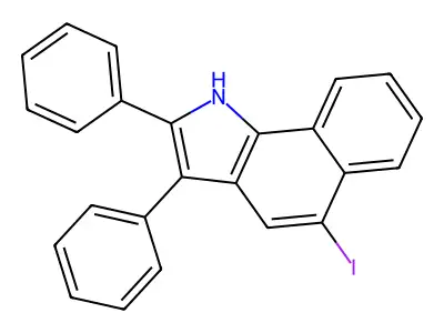 5-iodo-2,3-diphenyl-1H-benzo[g]indole structure