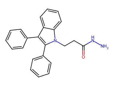 3-(2,3-diphenyl-1H-indol-1-yl)propanehydrazide structure