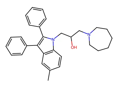 1-(1-azepanyl)-3-(5-methyl-2,3-diphenyl-1H-indol-1-yl)-2-propanol structure