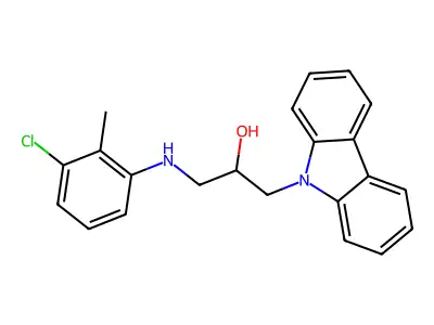 1-(9H-carbazol-9-yl)-3-((3-chloro-2-methylphenyl)amino)propan-2-ol structure