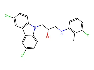 1-(3,6-Dichlorocarbazol-9-yl)-3-[(3-chloro-2-methylphenyl)amino]propan-2-ol structure