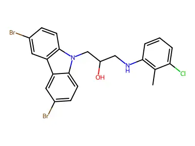 1-[(3-chloro-2-methylphenyl)amino]-3-(3,6-dibromo-9H-carbazol-9-yl)propan-2-ol structure