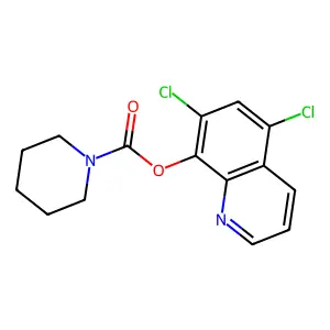 5,7-Dichloroquinolin-8-yl piperidine-1-carboxylate structure