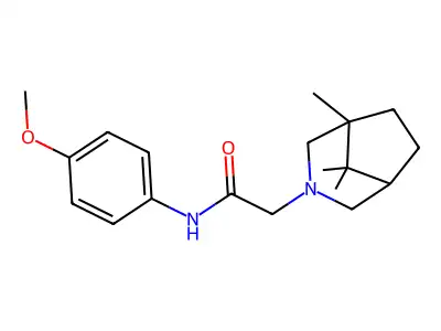 N-(4-methoxyphenyl)-2-(1,8,8-trimethyl-3-azabicyclo[3.2.1]octan-3-yl)acetamide structure