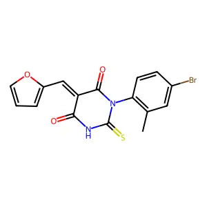 (5E)-1-(4-bromo-2-methylphenyl)-5-(furan-2-ylmethylidene)-2- structure
