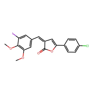 (3E)-5-(4-chlorophenyl)-3-[(3-iodo-4,5-dimethoxyphenyl)methylidene]furan-2-one structure