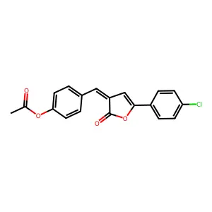 4-{(E)-[5-(4-chlorophenyl)-2-oxofuran-3(2H)-ylidene]methyl}phenyl acetate structure
