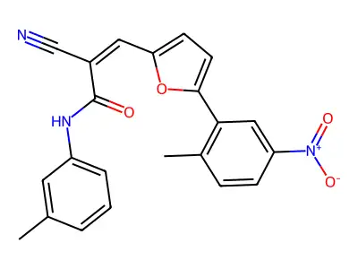(2Z)-2-cyano-3-[5-(2-methyl-5-nitrophenyl)furan-2-yl]-N-(3-methylphenyl)prop-2-enamide structure