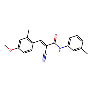 (Z)-2-cyano-3-(4-methoxy-2-methylphenyl)-N-(3-methylphenyl)prop-2-enamide structure