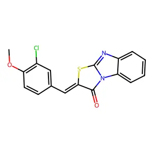 (2E)-2-[(3-chloro-4-methoxyphenyl)methylidene]-[1,3]thiazolo[3,2-a]benzimidazol-1-one structure