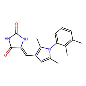 (5Z)-5-[[1-(2,3-dimethylphenyl)-2,5-dimethylpyrrol-3-yl]methylidene]imidazolidine-2,4-dione structure