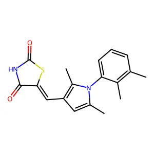 (5Z)-5-[[1-(2,3-dimethylphenyl)-2,5-dimethylpyrrol-3-yl]methylidene]-1,3-thiazolidine-2,4-dione structure