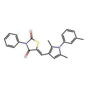 (Z)-5-((2,5-dimethyl-1-(m-tolyl)-1H-pyrrol-3-yl)methylene)-3-phenylthiazolidine-2,4-dione structure