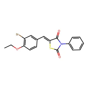 (5Z)-5-(3-bromo-4-ethoxybenzylidene)-3-phenyl-1,3-thiazolidine-2,4-dione structure