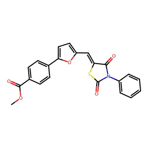 (Z)-methyl 4-(5-((2,4-dioxo-3-phenylthiazolidin-5-ylidene)methyl)furan-2-yl)benzoate structure