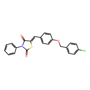 (5Z)-5-{4-[(4-chlorobenzyl)oxy]benzylidene}-3-phenyl-1,3-thiazolidine-2,4-dione structure
