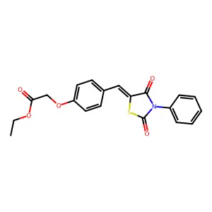 ethyl {4-[(Z)-(2,4-dioxo-3-phenyl-1,3-thiazolidin-5-ylidene)methyl]phenoxy}acetate structure