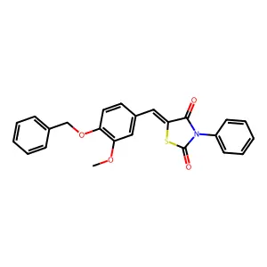 (5Z)-5-[4-(benzyloxy)-3-methoxybenzylidene]-3-phenyl-1,3-thiazolidine-2,4-dione structure