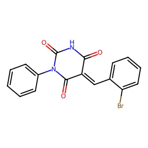 (5Z)-5-[(2-bromophenyl)methylidene]-1-phenyl-1,3-diazinane-2,4,6-trione structure