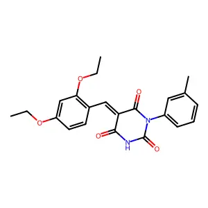 (5Z)-5-(2,4-diethoxybenzylidene)-1-(3-methylphenyl)pyrimidine-2,4,6(1H,3H,5H)-trione structure