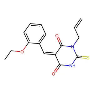 (5Z)-5-(2-ethoxybenzylidene)-1-(prop-2-en-1-yl)-2-thioxodihydropyrimidine-4,6(1H,5H)-dione structure