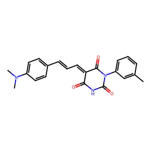 (5Z)-5-{(2E)-3-[4-(dimethylamino)phenyl]prop-2-en-1-ylidene}-1-(3-methylphenyl)pyrimidine-2,4,6(1H,3H,5H)-trione structure