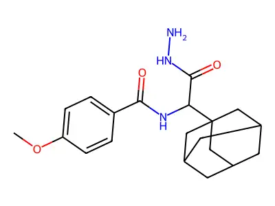 N-[1-(1-adamantyl)-2-hydrazinyl-2-oxoethyl]-4-methoxybenzamide structure