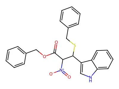 benzyl 3-benzylsulfanyl-3-(1H-indol-3-yl)-2-nitropropanoate structure