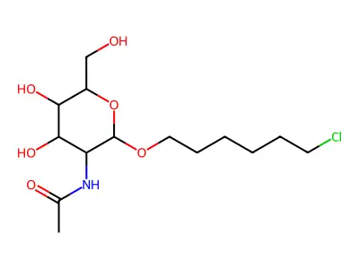 N-[2-(6-chlorohexoxy)-4,5-dihydroxy-6-(hydroxymethyl)oxan-3-yl]acetamide structure