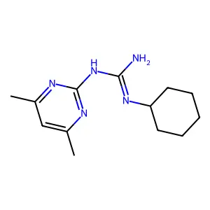 N-Cyclohexyl-N'-(4,6-dimethyl-pyrimidin-2-yl)-guanidine structure