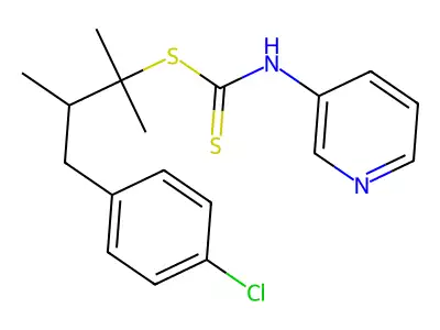 (4-Chlorophenyl)methyl 1,1-dimethylpropyl 3-pyridinylcarbonimidodithioate structure