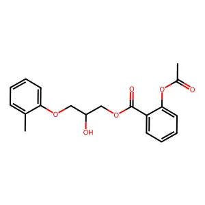 2-Hydroxy-3-(2-methylphenoxy)propyl o-acetylsalicylate structure
