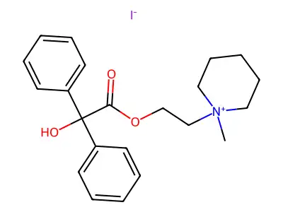 Piperidinium, 1-(2-((hydroxydiphenylacetyl)oxy)ethyl)-1-methyl-, iodide structure