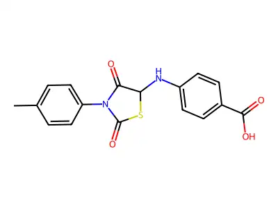 4-{[3-(4-Methylphenyl)-2,4-dioxo-1,3-thiazolidin-5-yl]amino}benzoic acid structure