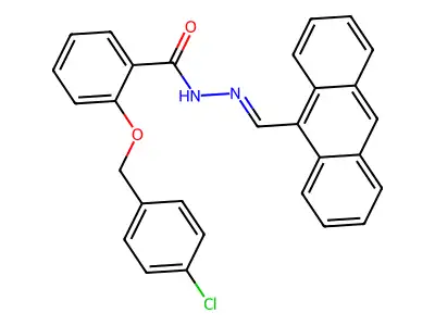 N-(anthracen-9-ylmethylideneamino)-2-[(4-chlorophenyl)methoxy]benzamide structure