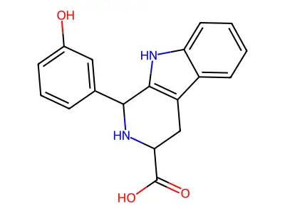 1-(3-hydroxyphenyl)-2,3,4,9-tetrahydro-1H-pyrido[3,4-b]indole-3-carboxylic acid structure