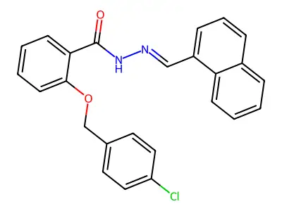 2-[(4-chlorophenyl)methoxy]-N-(naphthalen-1-ylmethylideneamino)benzamide structure